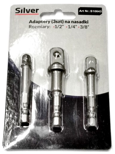 SADA ZÁSUVKOVÝCH ADAPTÉROV 1/2 3/8 1/4 PRE SKRUTKOVAČ
