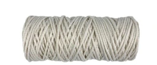 COLORHOME prírodná bavlnená šnúrka pre makramé, spletená 4mm/100m ECRU