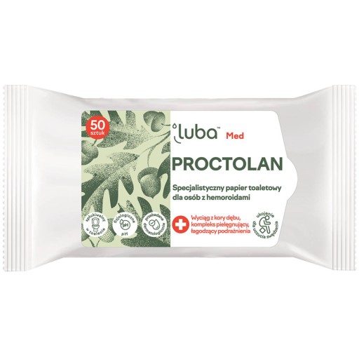 Luba Proctolan zvlhčený papier na hemoroidy 50 kusov