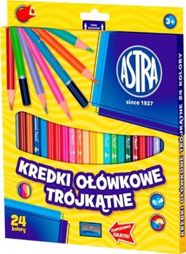 Ceruzkové pastelky 24 farieb Astra, trojuholníkové, 312110
