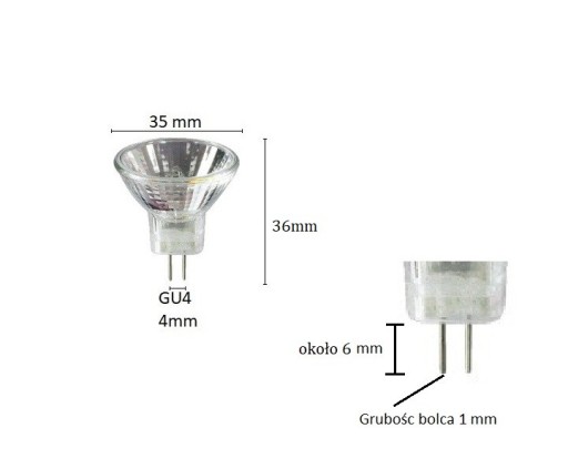 Žiarovka Halogénový halogénový reflektor MR11 GU4 12V 425lm 35W 35mm