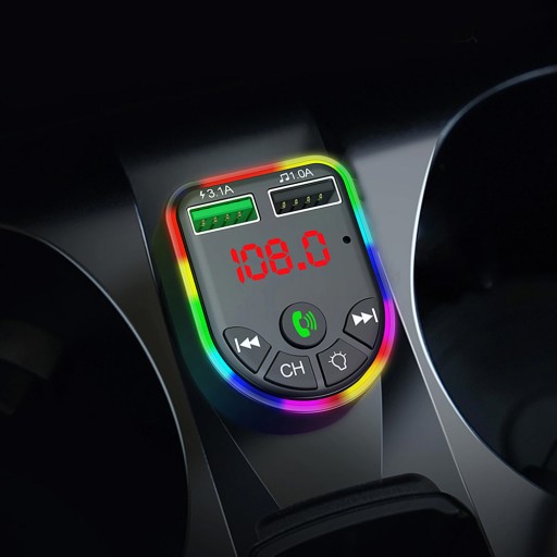 FM BLUETOOTH VYSIELAČ NABÍJAČKA DO AUTA 2x USB QC 3.0 PD