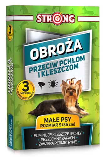 OCHRANNÝ OBOJOK PRED KLIEŠŤAMI, BLCHAMI, PARAZITMI, ČERVAMI PRE MALÉHO PSA, 35 CM