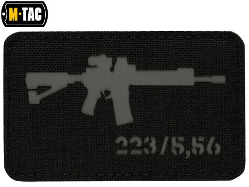 Náplasť Emblem AR-15 223/5,56 laserom rezaná čierna/sivá M-Tac