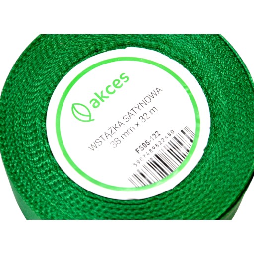 Stuha Saténová stuha, tmavozelená, 38mm, 32mb