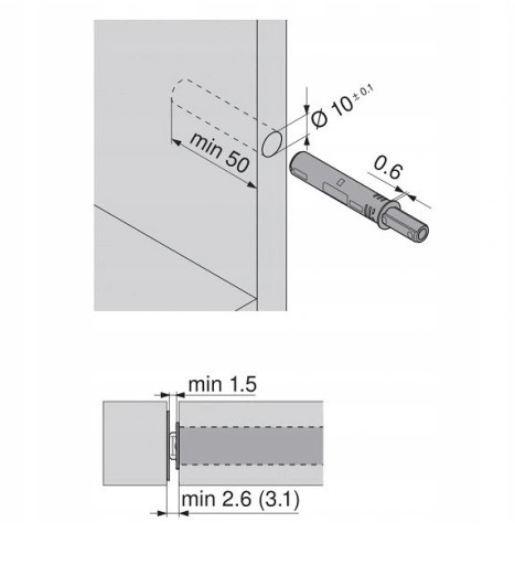 BLUM 956.1004 TIP-ON na dvere krátke šedé s magnetom
