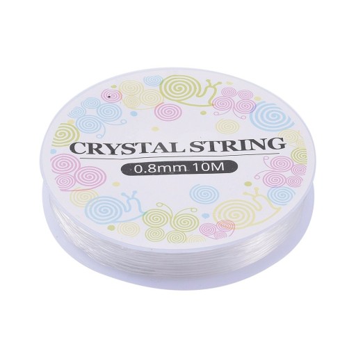 Elastická gumička so silikónovou niťou na náramky, bezfarebná 0,8 mm, 10 m/ cievka