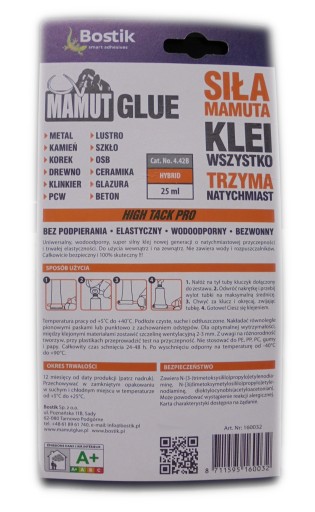 Mamut univerzálne montážne lepidlo STRONG 25ml biele