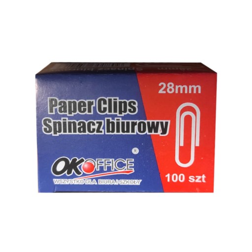 Okrúhle kovové kancelárske klipy 28mm 100 ks