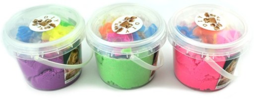 Kinetický piesok vo vedre 350g + 8 foriem