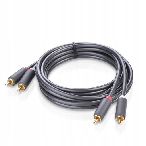 UZELENÝ ZLATÝ ZVUKOVÝ KÁBEL AUDIO KÁBEL 2X RCA NA 2X RCA CINCH 2M