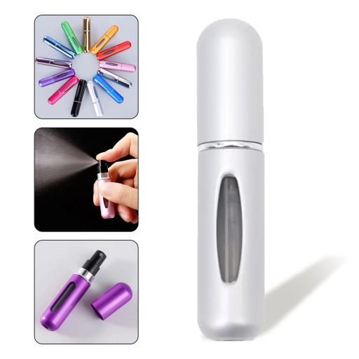 PARFUME ATOMIZER Fľaštička s dávkovačom parfumov 5 ml, matná strieborná