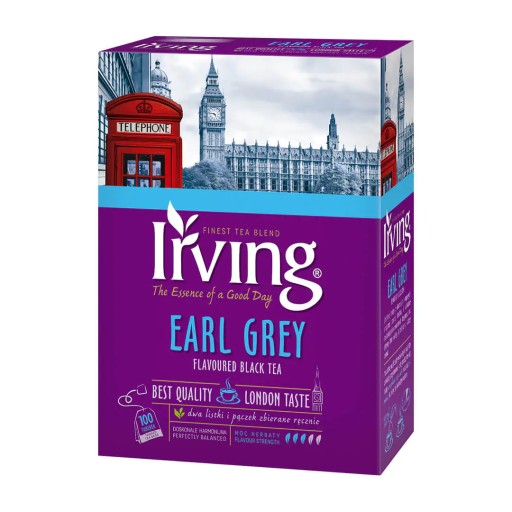 IRVING čierny čaj s príchuťou Earl Grey 100 vrecúšok 200 gramov