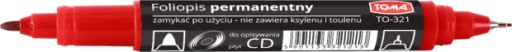 TOMA CD ZNAČKOVACÍ PILOT, obojstranný TO-321, červený