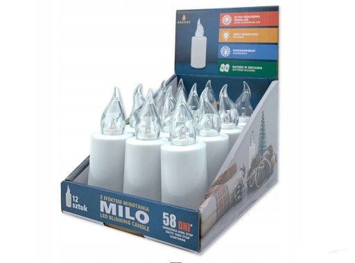 MILO LED VLOŽKA SVIEČKY, BIELA, 10CM