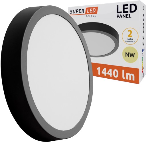 Prisadený LED stropný panel 18W CCD čierny SuperLED