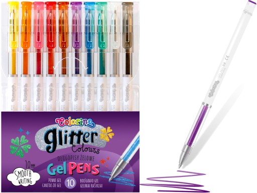 Detské trblietavé gélové perá Colorino v 10 farbách