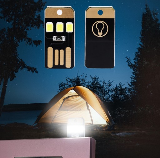 Mini LED USB lampa, čierna, 3 výkonné diódy