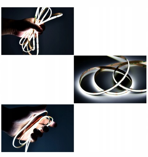Neónový COB LED pásik 12V 1m 320 diód 6000K STUDENÁ BIELA HOMOGENICKÁ 8MM
