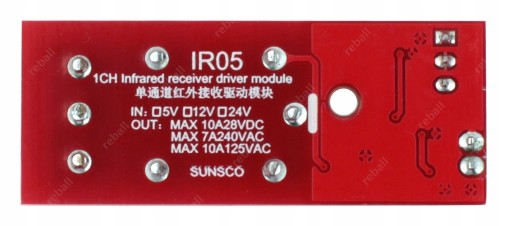 RELÉ S DIAĽKOVÝM OVLÁDANÍM IR05 MODUL 5V 1 KANÁLOVÝ SPÍNAČ
