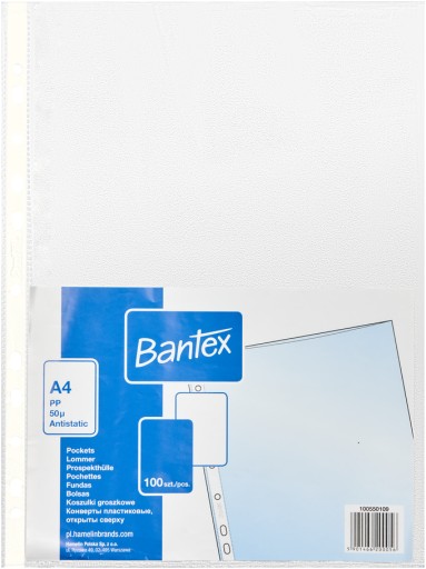 Bantex A4 50mic hrachové kancelárske tričká 100 ks
