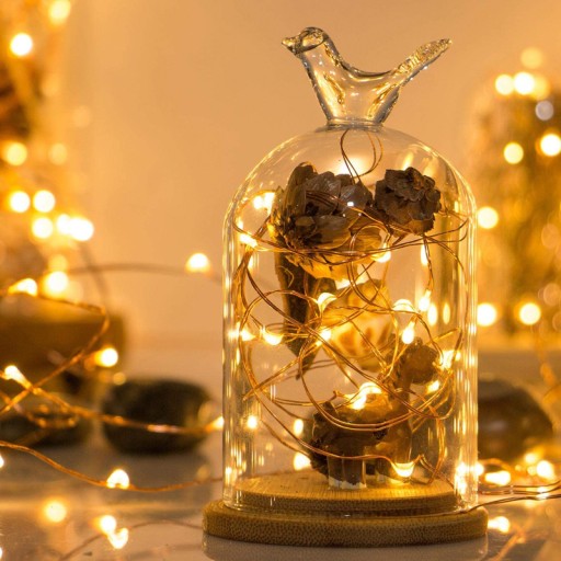 BATÉRIOVÉ NAPÁJANÉ MIKROLED LAMPY - 2m TEPLÁ BIELA