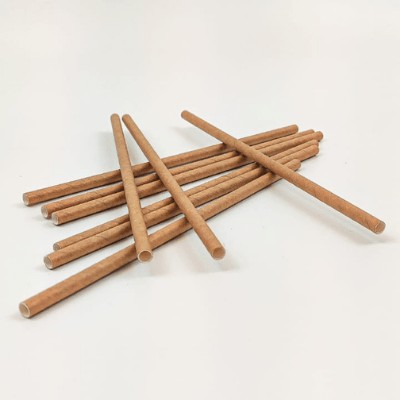 PAPIEROVÉ SLIMKY TRUBKY 19,7cm 8mm CRAFT HNEDÁ ECO KRAFT (100) ČERVENÁ PLAST