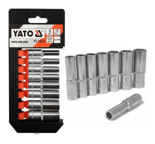 SADA DLHÝCH ZÁSUVEK YATO YT-14431 1/4 8 ks.