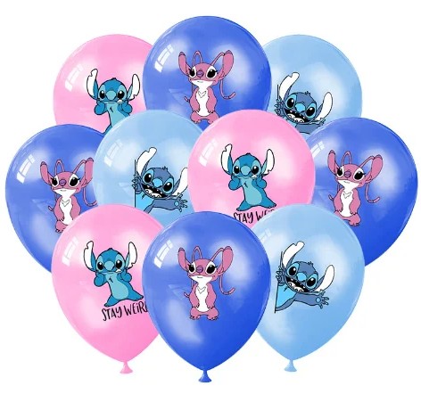 NARODENINOVÉ BALÓNY LILO A STITCH STITCH STICH SIMBA ANGEL HEL NARODENINY 12 ks