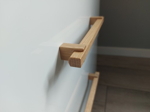 Nábytkové madlo zábradlia v tvare U, dĺžka 210mm, šírka 160mm