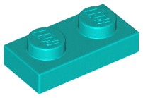 LEGO PLATE 3023 1x2 tyrkysová NOVINKA (6g) 16 ks.