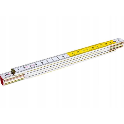 Biela a žltá drevená miera Drel MZW-0010 - 1m