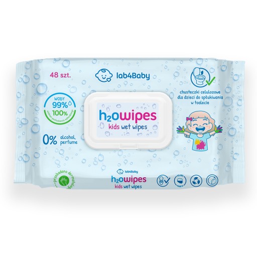 Celulózové obrúsky h2o Utierky detské vlhčené 2x48 ks.