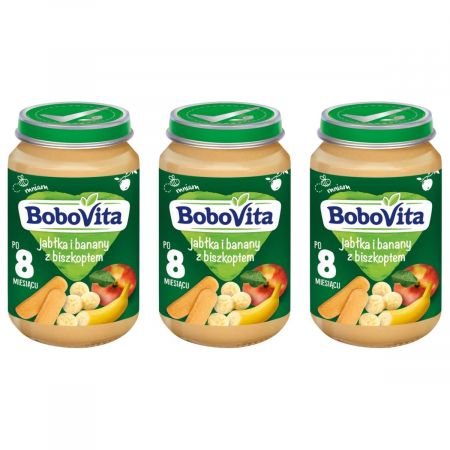 Bobovita Dezert Jablká banány piškóta 3x190g