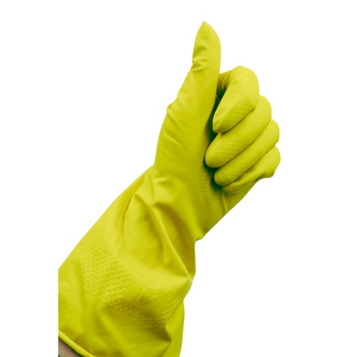 Latexové gumené domáce čistiace rukavice, žlté, veľkosť L, 1 pár