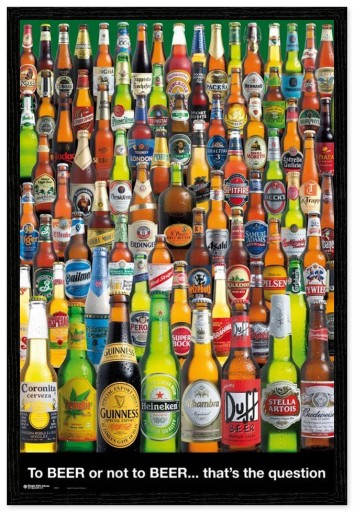 Nástenný plagát k baru Beer Bottles, 61x91,5 cm