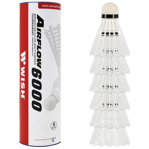 WISH Badmintonová tuba 6 kusov DURABLE WHITE