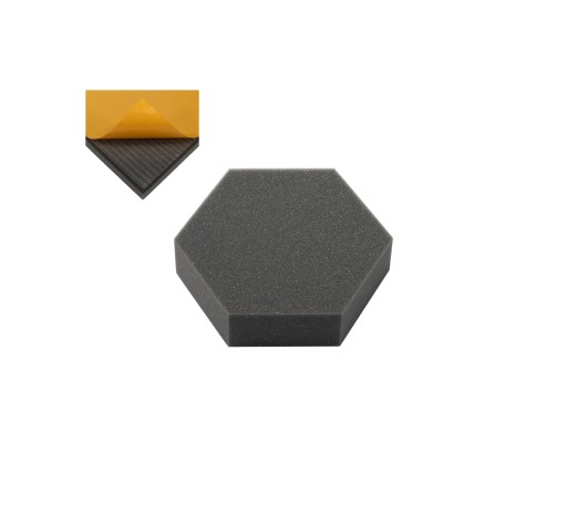 Hladký akustický panel HONEYCOMB šesťhran SAMOLEPIACI 10/5cm šedý