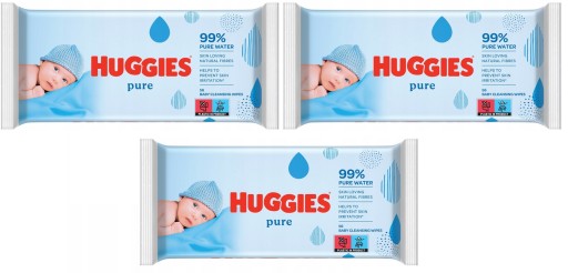 Huggies Pure Triplo vlhčené obrúsky SET 3x56 ks.