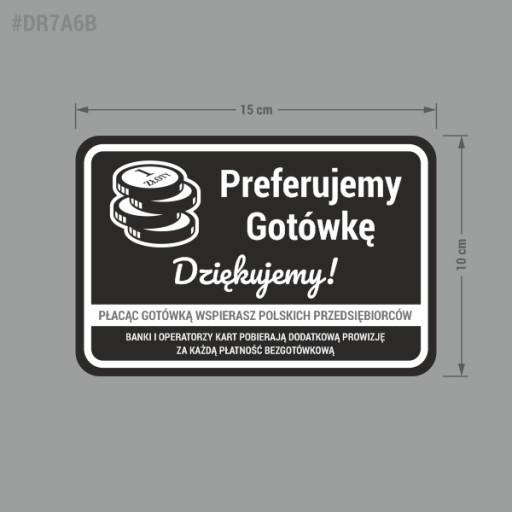 Nálepka - Preferujeme hotovosť 10x15