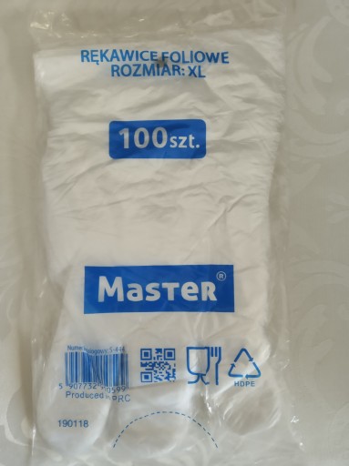 Jednorazové plastové šmykové rukavice, 100 ks orig.