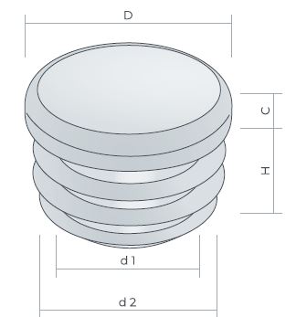 Násuvná koncovka na stoličky pre 25mm profily, 8 ks