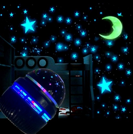 NOČNÁ LAMPA STARS PROJEKTOR OTOČNÁ LED LAMPA 360 PRE USB