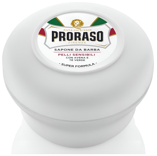 PRORASO biele mydlo na holenie White Line WHITE Mydlo 150ml Zelený čaj