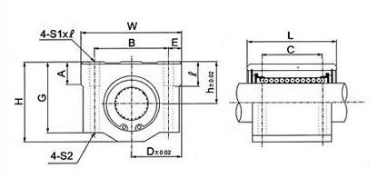 SMA08 GUU Lineárne ložisko v kryte fi8 / CNC