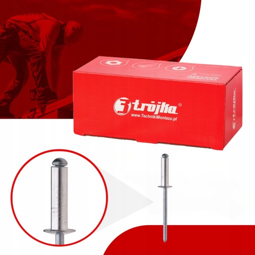 Hliníkový oceľový trhací nit 4 x 10 mm - 50 ks