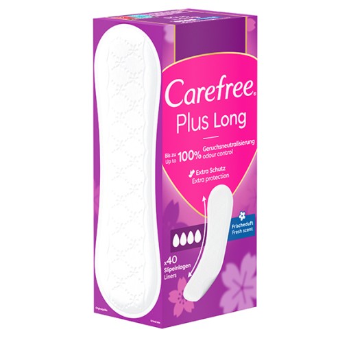 CAREFREE Plus Dlhé hygienické vložky 40 ks