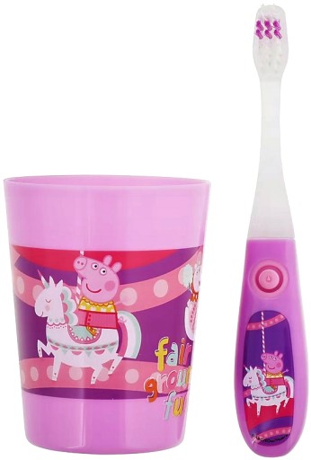 ZUBNÁ KEFKA S ČASOVAČOM + SADA POHÁRKA PEPPA PIG PRE DETI!!