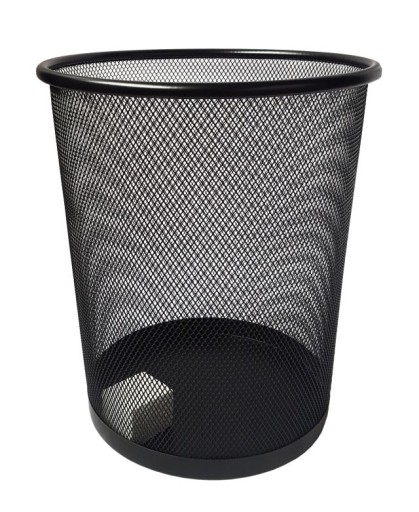 Kovový sieťový odpadkový kôš do kancelárie Net black 10 litrov
