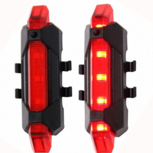 5 LED zadné svetlo na bicykel, 5V nabíjanie cez USB